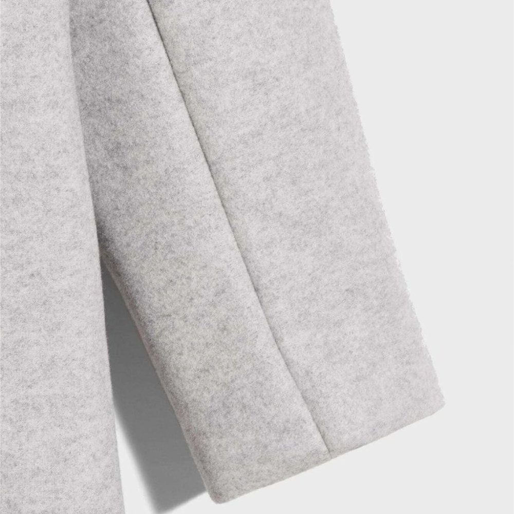 Casual Light Gray Lapel Collar Men's Overcoat - Picture 7 of 7
